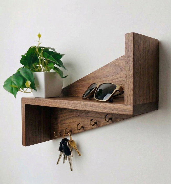 Hanah Home R-Raf323 Estantería Decorativa de Pared de Madera Maciza